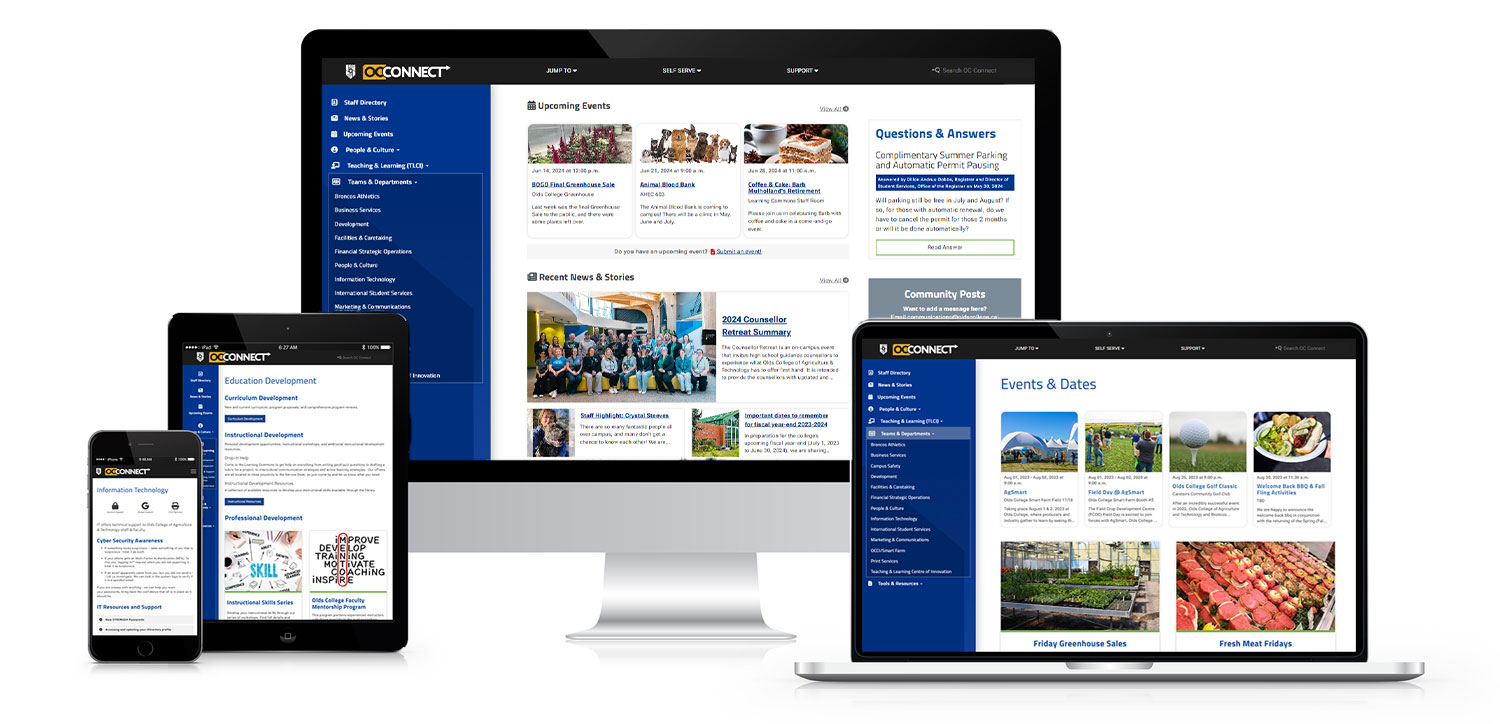 Snapshot of the OC Connect Intranet